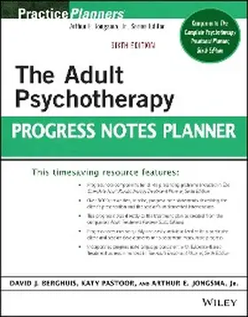 Jongsma / Pastoor / Berghuis |  The Adult Psychotherapy Progress Notes Planner | eBook | Sack Fachmedien