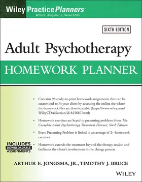 Jongsma / Bruce |  Adult Psychotherapy Homework Planner | Buch |  Sack Fachmedien