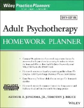 Jongsma / Bruce |  Adult Psychotherapy Homework Planner | eBook | Sack Fachmedien