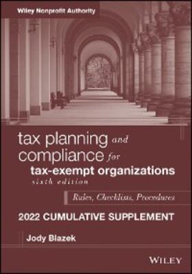 Blazek |  Tax Planning and Compliance for Tax-Exempt Organizations | eBook | Sack Fachmedien