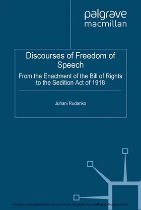 Rudanko |  Discourses of Freedom of Speech | eBook | Sack Fachmedien