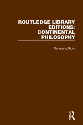 Various |  Routledge Library Editions: Continental Philosophy | Buch |  Sack Fachmedien