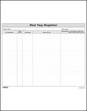 Enna |  5S Red Tag Register Form | Loseblattwerk |  Sack Fachmedien