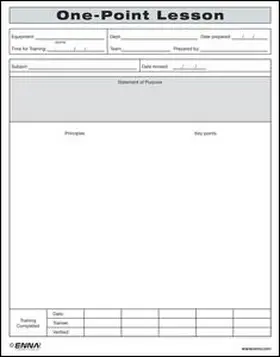 Enna |  One-Point Lesson Form | Loseblattwerk |  Sack Fachmedien