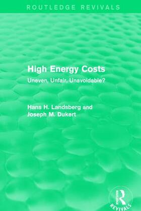 Landsberg / Dukert | High Energy Costs | Buch | 978-1-138-12593-3 | sack.de