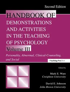 Ware / Johnson |  Handbook of Demonstrations and Activities in the Teaching of Psychology | Buch |  Sack Fachmedien