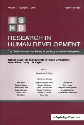 Keyes |  Risk and Resilience in Human Development | Buch |  Sack Fachmedien