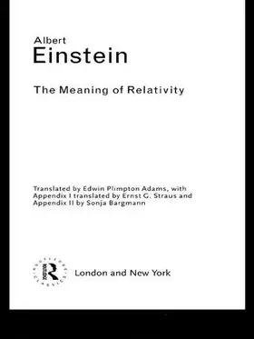 Einstein |  The Meaning of Relativity | Buch |  Sack Fachmedien