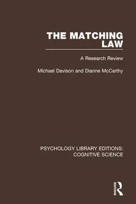 Davison / McCarthy |  The Matching Law | Buch |  Sack Fachmedien
