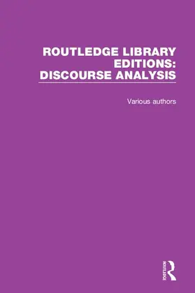 Various |  Routledge Library Editions: Discourse Analysis | Buch |  Sack Fachmedien