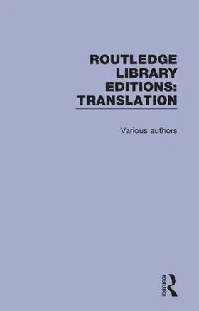Routledge Library Editions: Translation | Buch | 978-1-138-36785-2 | www.sack.de