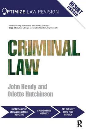Hendy / Hutchinson | Optimize Criminal Law | Buch | 978-1-138-41549-2 | sack.de