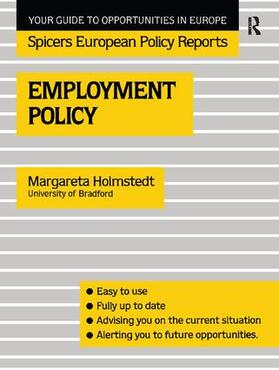 Holmstedt | Employment Policy | Buch | sack.de