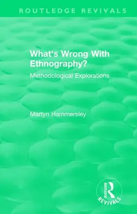 Hammersley |  : What's Wrong With Ethnography? (1992) | Buch |  Sack Fachmedien