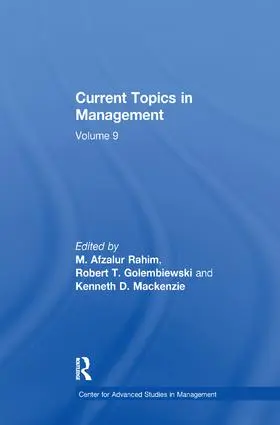 Golembiewski |  Current Topics in Management | Buch |  Sack Fachmedien
