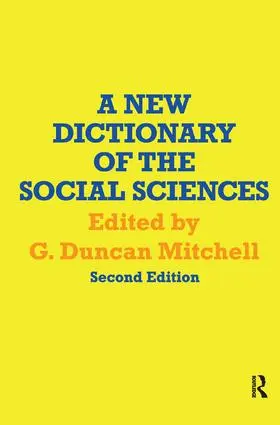 Mitchell |  A New Dictionary of the Social Sciences | Buch |  Sack Fachmedien