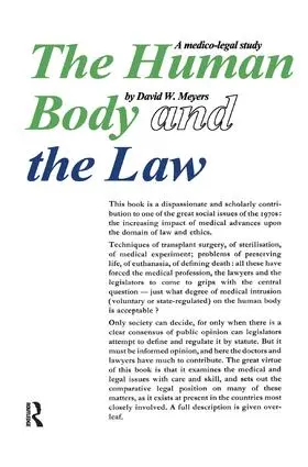 Meyers |  Human Body and the Law | Buch |  Sack Fachmedien