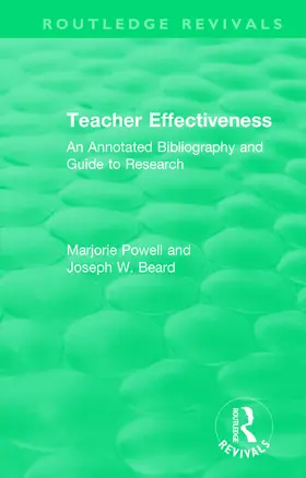 Powell / Beard |  Teacher Effectiveness | Buch |  Sack Fachmedien