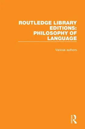  Routledge Library Editions: Philosophy of Language | Buch |  Sack Fachmedien