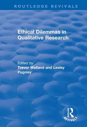 Welland / Pugsley |  Ethical Dilemmas in Qualitative Research | Buch |  Sack Fachmedien