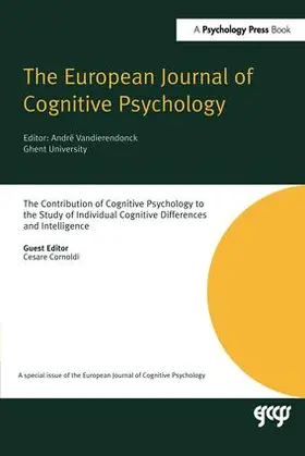 Cornoldi |  The Contribution of Cognitive Psychology to the Study of Individual Cognitive Differences and Intelligence | Buch |  Sack Fachmedien