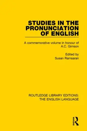 Ramsaran | Studies in the Pronunciation of English | Buch | 978-1-138-91845-0 | sack.de