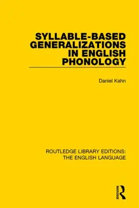Kahn |  Syllable-Based Generalizations in English Phonology | Buch |  Sack Fachmedien