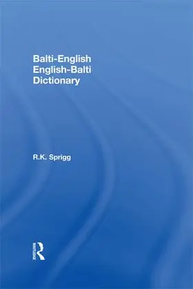 Sprigg |  Balti-English English-Balti Dictionary | Buch |  Sack Fachmedien