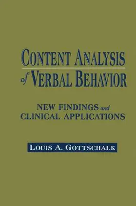 Gottschalk | Content Analysis of Verbal Behavior | Buch | 978-1-138-97172-1 | www.sack.de