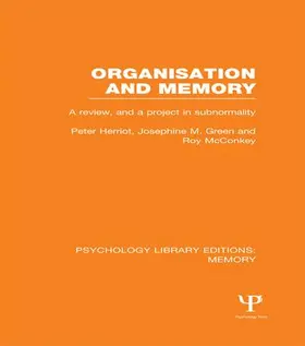 Herriot / Green / McConkey |  Organisation and Memory (PLE | Buch |  Sack Fachmedien