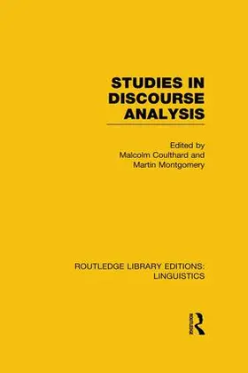 Coulthard / Montgomery |  Studies in Discourse Analysis (RLE Linguistics B | Buch |  Sack Fachmedien