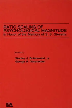 Bolanowski, Jr. / Gescheider |  Ratio Scaling of Psychological Magnitude | Buch |  Sack Fachmedien