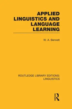 Bennett |  Applied Linguistics and Language Learning (RLE Linguistics C | Buch |  Sack Fachmedien