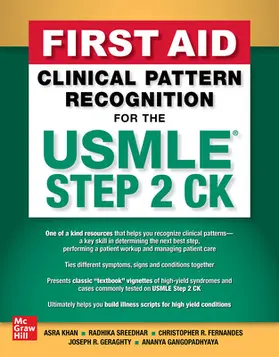 Gangopadhyaya / Khan / Sreedhar |  First Aid Clinical Pattern Recognition for the USMLE Step 2 CK | Buch |  Sack Fachmedien