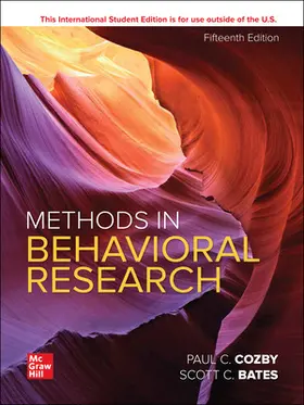 Cozby / Bates |  Methods in Behavioral Research ISE | Buch |  Sack Fachmedien