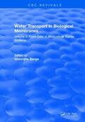 Benga |  Water Transport and Biological Membranes | Buch |  Sack Fachmedien
