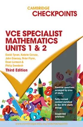 Tynan / Caruso / Dowsey | Cambridge Checkpoints VCE Specialist Maths Units 1 and 2 | Buch | 978-1-316-50269-3 | www.sack.de