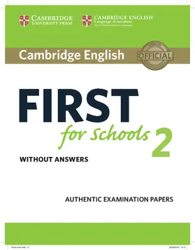  Cambridge English First for Schools 2 Student's Book Without Answers | Buch |  Sack Fachmedien