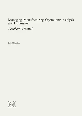 Nicholson |  Managing Manufacturing Operations: Analysis and Discussion | Buch |  Sack Fachmedien