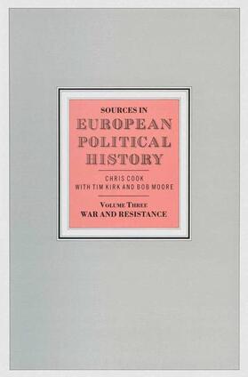Cook / Kirk / Moore |  Sources in European Political History | Buch |  Sack Fachmedien