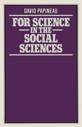 Papineau |  For Science in the Social Sciences | eBook | Sack Fachmedien