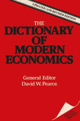 Pearce |  The Dictionary of Modern Economics | eBook | Sack Fachmedien