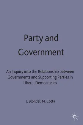 Blondel / Cotta | Party and Government | Buch | 978-1-349-24790-5 | www.sack.de