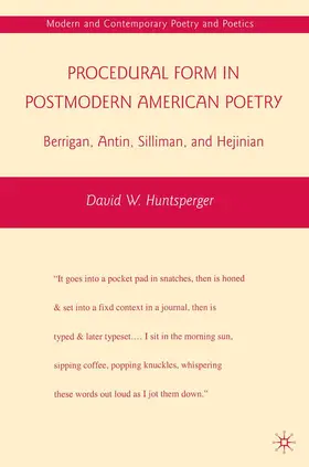 Huntsperger |  Procedural Form in Postmodern American Poetry | Buch |  Sack Fachmedien