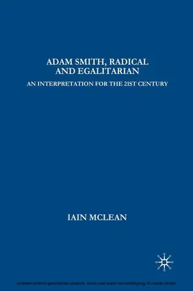 McLean |  Adam Smith, Radical and Egalitarian | eBook | Sack Fachmedien