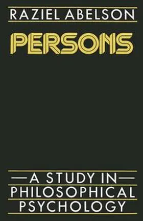 NA |  Persons: A Study in Philosophical Psychology | eBook | Sack Fachmedien