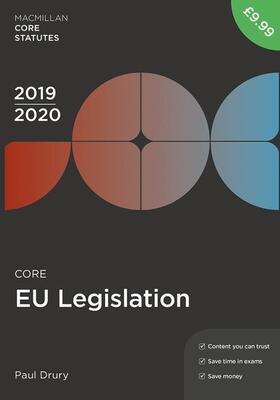 Drury |  Core Eu Legislation 2019-20 | Buch |  Sack Fachmedien