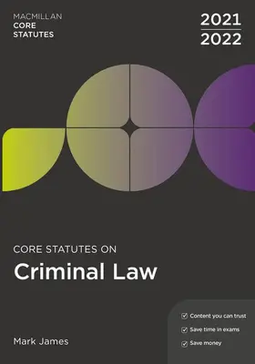 James |  Core Statutes on Criminal Law 2021-22 | Buch |  Sack Fachmedien
