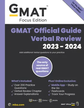 GMAC (Graduate Management Admission Council) | GMAT Official Guide Verbal Review 2023-2024, Focus Edition | Buch | 978-1-394-16996-2 | www.sack.de