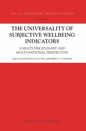Gullone / Cummins |  The Universality of Subjective Wellbeing Indicators | Buch |  Sack Fachmedien